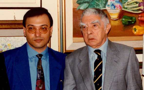 Fortunato Orazio Signorello insieme allo scomparso giornalista e scrittore Salvatore Nicolosi, capocronista del quotidiano "La Sicilia".